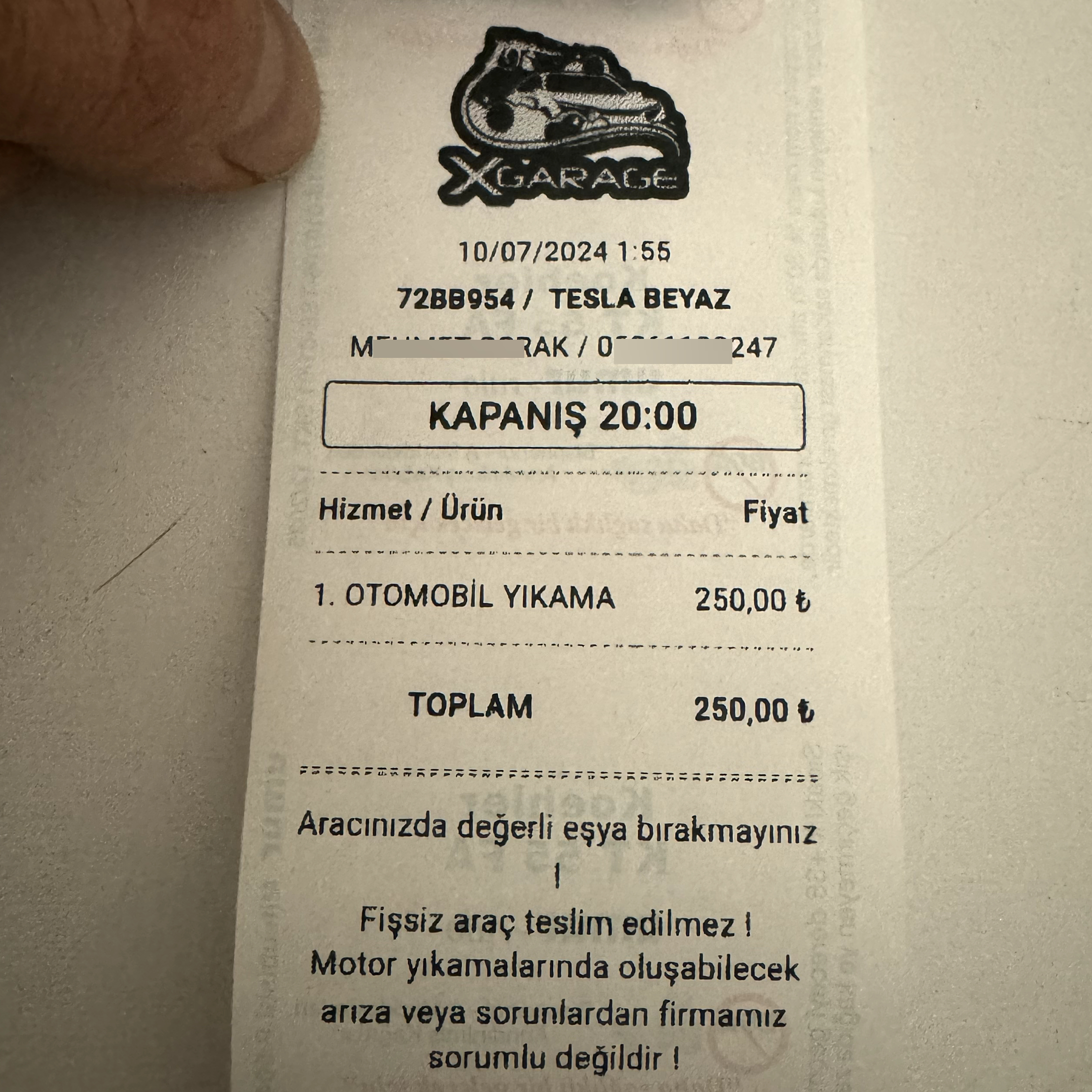 Oto yıkama programı carmek - Bilgi Fiş görseli XGARAJ Batman