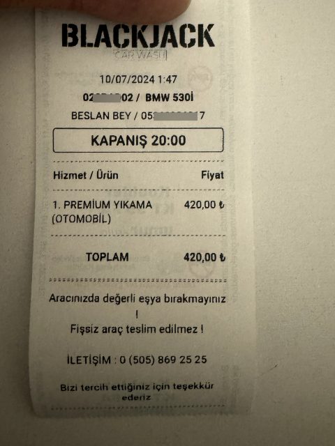 Oto yıkama programı carmek - Bilgi Fiş görseli Blackjack Antalya
